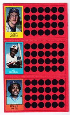Robin Yount-Bumbry-White 1981 Topps Scratch Off Panel Card