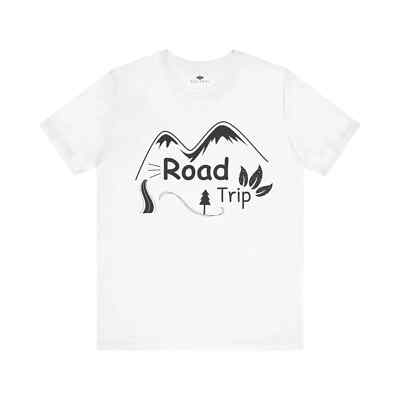 Road Trip Text Printed round neck short sleeve T-Shirt for Unisex Comfortable