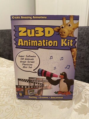 Zu3D Animation Kit für Kinder Windows XP / 7 mit Kamera, Software & Greenscreen sehr guter Zustand