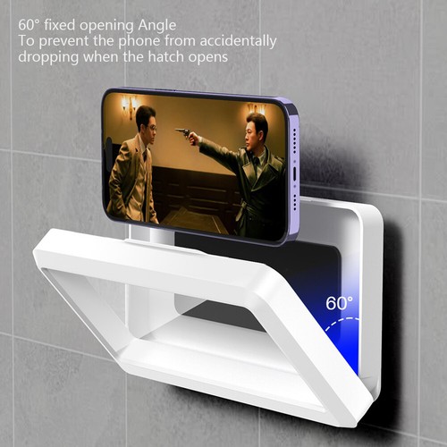 Shower Phone Holder Waterproof 480 Rotating Phone Holder for Bathroom Bathtub - Photo 9 sur 14