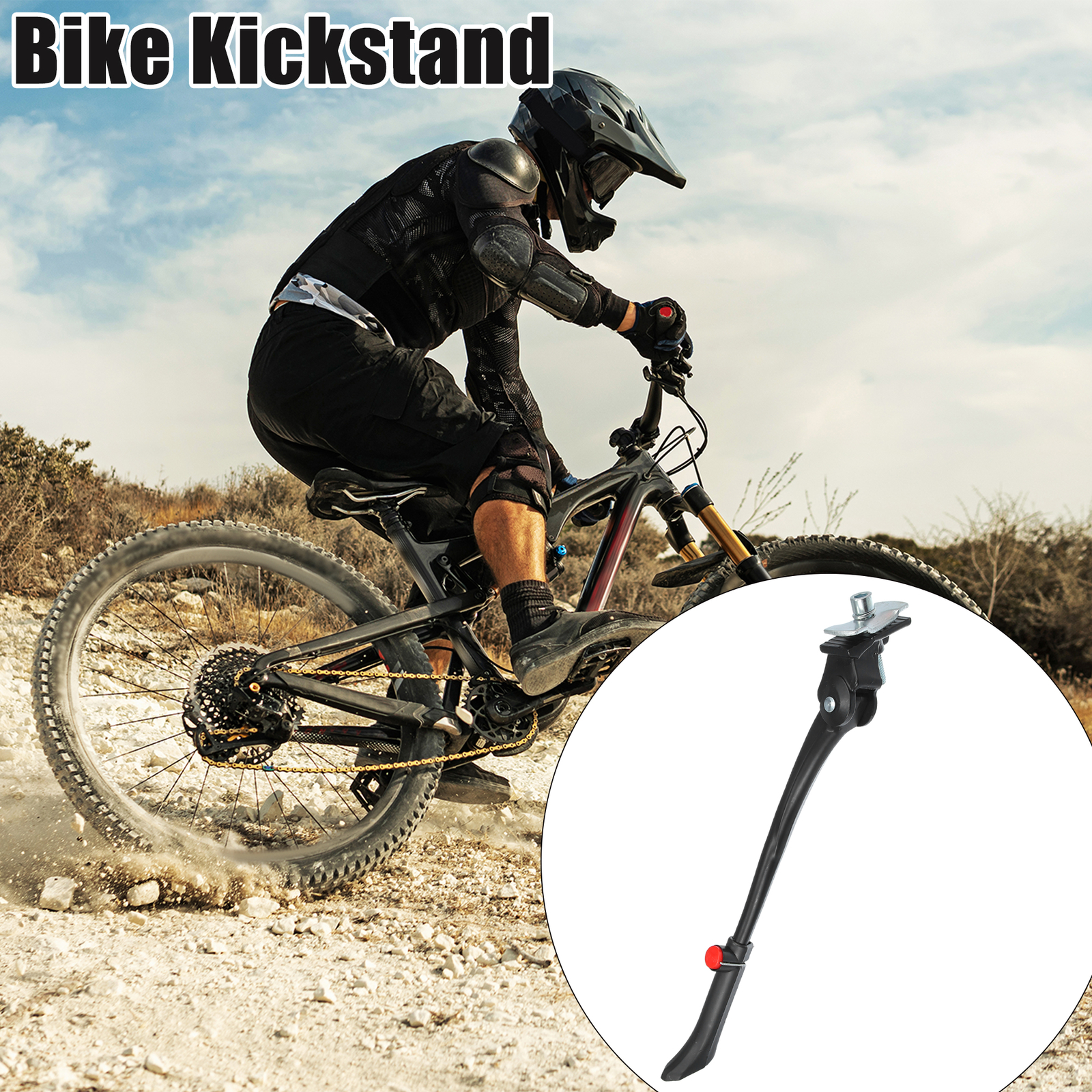 Center Mount Mountain Bike Kickstand for 26 29 Inches Aluminum Alloy
