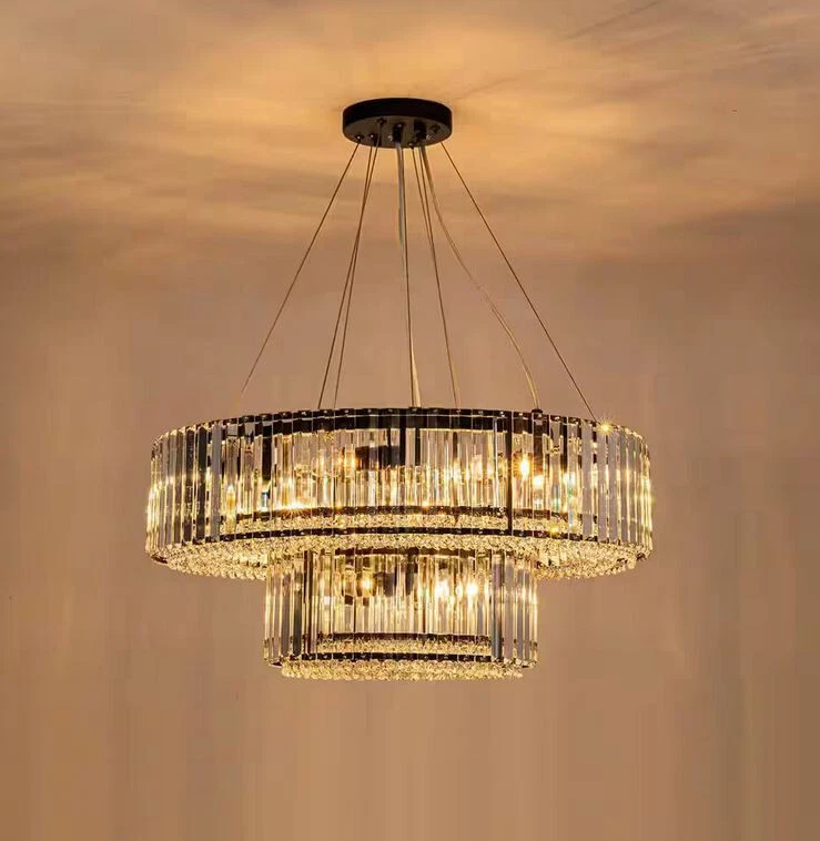 EDISLIVE Orillia Contemporánea 26" 12 Luces Negro 2 Niveles Cristal Anillo Araña Foto 3 de 3