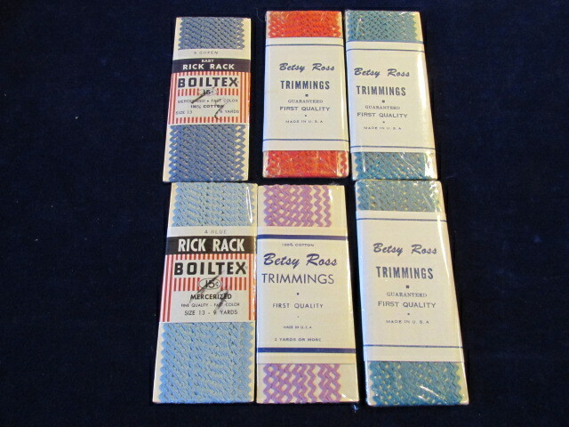 Vintage Cotton Baby Rick Rack 6 full sealed packages all different