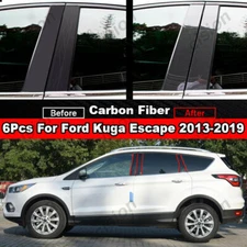 Carbon Fiber Door Window BC Pillar Post Trim Cover Sticker For Ford Kuga Escape