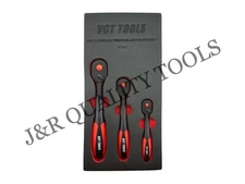 VCT 3pc Composite Offset 1/2" 3/8" 1/4" Ratchet Wrench Set PRO GRADE Shop Tools
