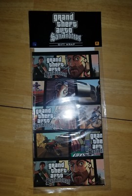 Grand Theft Auto San Andreas Gift Wrap. Brand New. Rare. Free Shipping. GTA