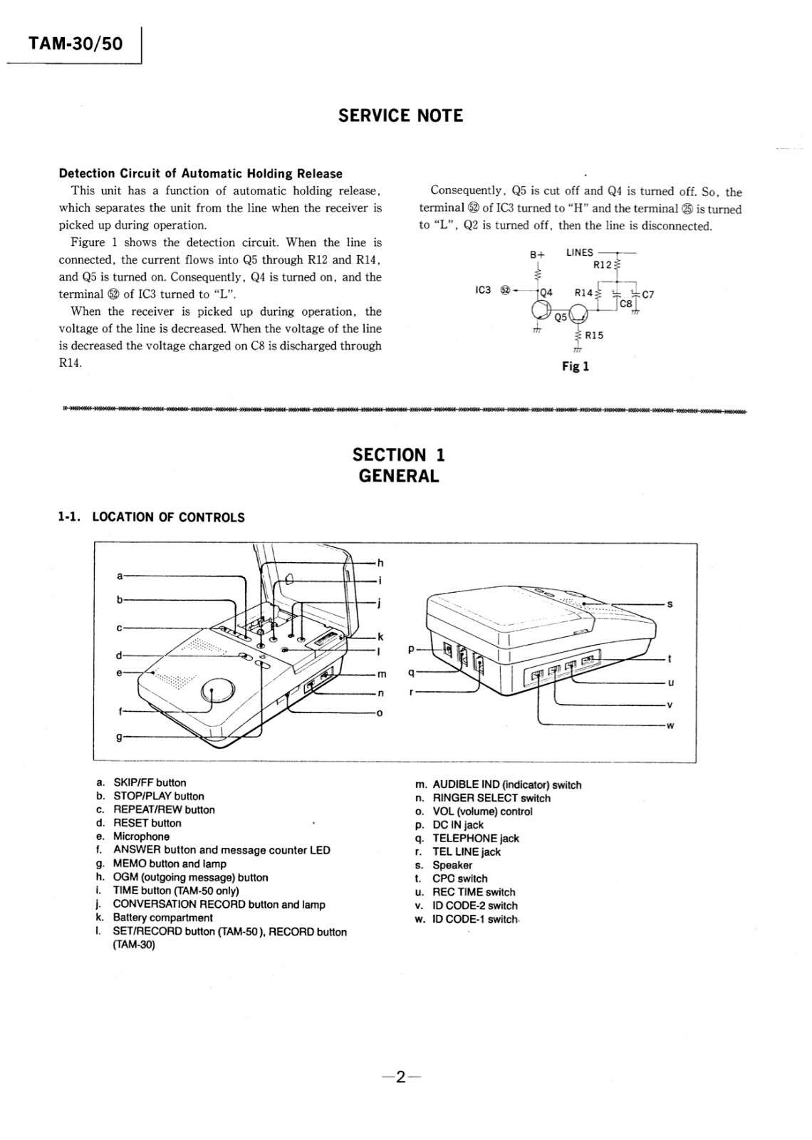 Sony TAM50 Telephone Answering Machine eBay