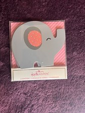 Baby Shower Little Peanut Coasters Elephant Girl Pink Ears Party Favors Set of 2