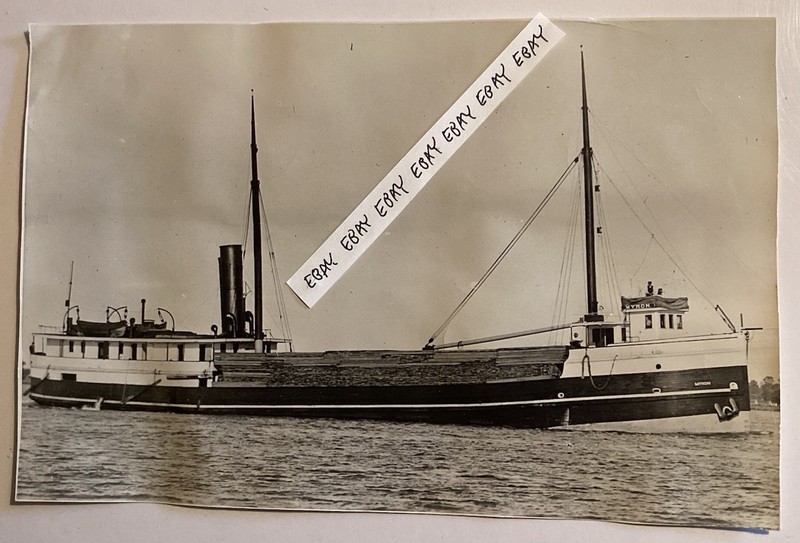 1888 MYRON GREAT LAKES STEAM SHIP LUMBER HOOKER BUILT GRAND HAVEN MI. RARE PHOTO