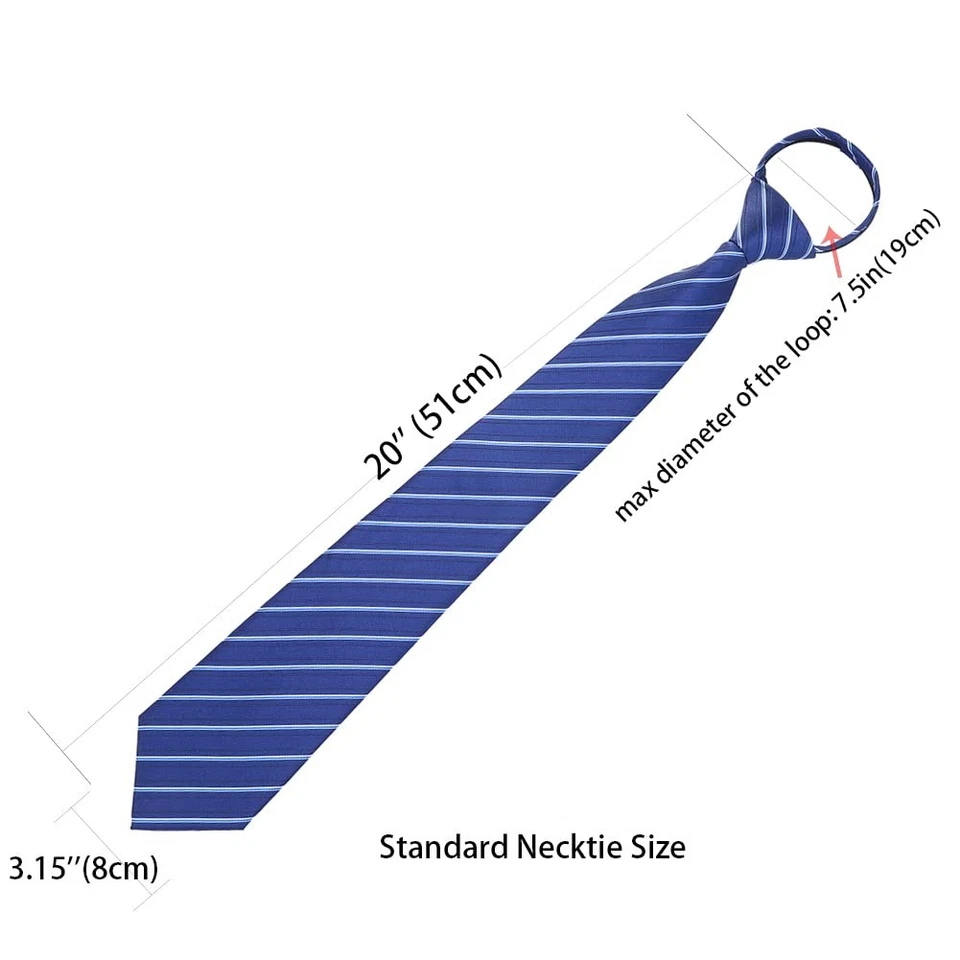 6 PAQUETES Corbata Hombre Regular/Extra Larga Ajustable Pre Atada Clip en Cremallera Fácil Foto 4 de 4