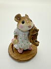 Wee Forest Folk M218 Mousey's Bunny Slippers White Pink Green Gown WFF '96 w/Box — photo 2