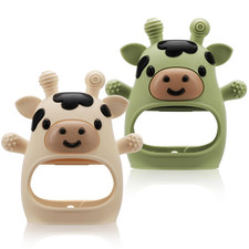 2 Pack Baby Teething Toys for 3-6 6-12 Months, Food Grade Silicone Infant Teethe