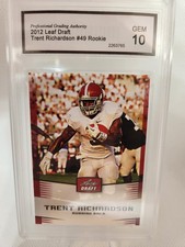 2012 Leaf Draft Trent Richardson #49 Rookie Alabama Crimson Tide GEM 10 Football