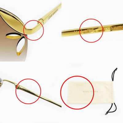 Louis Vuitton Z0761U Sunglasses Lila Brown Gold Rimless w