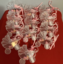 Set Of 12 Baby Girl Stroller Favors Baptism Gender Reveal New Handmade