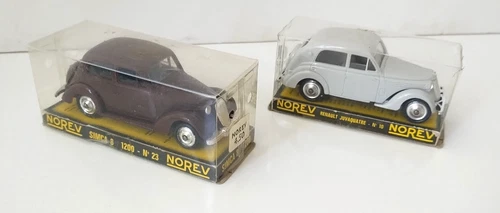 Lot Of 2 Vintage Norev France Simca 8 1200 No23 and Renault Juvaquatre No10