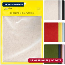 ZEFFFKA 12-Pack Linen Iron-on Patches Fabric Repair Kit for Clothing Shirts Pant