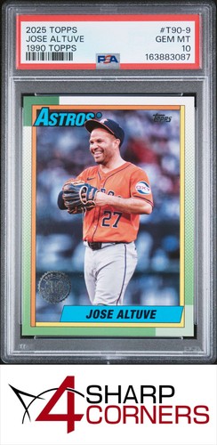 2025 TOPPS 1990 TOPPS BASEBALL #T90-9 JOSE ALTUVE POP 2 PSA 10