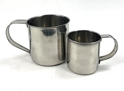 Large Stainless "Tin" Cup - Single Piece Bottom