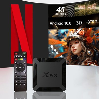 X96Q Android 10 TV Box Quad Core 4K Stream Mini PC Dual Band WiFi