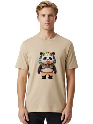 Panda-Pharaoh-4 Mens Graphic Tee, 100% Cotton, Casual Summer Wear