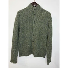 Frank & Oak The Donegal Button-Up Sweater Emerald Green Men's S 