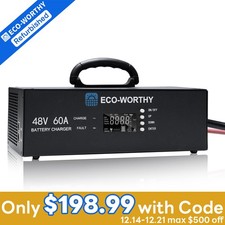 ECO-WORTHY 48V Lithium Battery Charger 0-60A Adjustable Current 90-260V Input