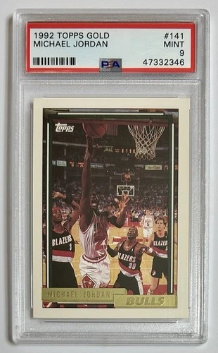 Michael Jordan 1992-93 Topps Gold PSA 9 Mint Chicago Bulls NBA Card #141