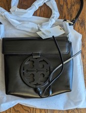 NWT Tory Burch Miller Black Genuine Leather Crossbody New