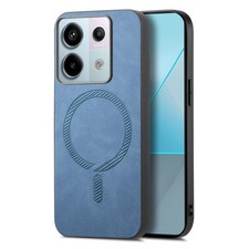 Magsafe PU Hülle Blau für Xiaomi Redmi Note 12 Turbo Retro Unifarben
