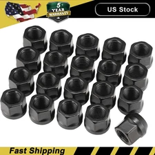 20 pcs Black Bulge Acorn Wheel Lug Nuts 1/2-20 Closed End 1.38" Tall 3/4" Hex US