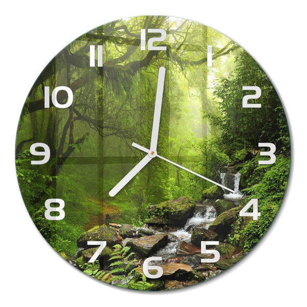 Moderne Runde Wanduhr Mit Leisem Uhrwerk Dschungel In Nepal WeißE Zeiger Fi30 Cm-image