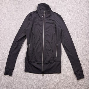 Lululemon Define Jacket Womens 8 Black Ruffle Full Zip Active Stretch