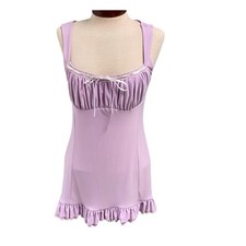 Kimchi Blue Purple Babydoll Dress Ruffle Coquette Medium Urban Outfitters Bow 