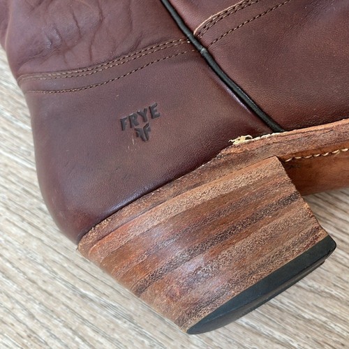 Vintage Frye Boots almond toe Mens 12 EE (wide) Leather USA 2350 Western Cowboy - Picture 7 of 11