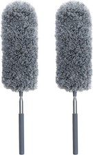 2 Pack Microfiber Feather Duster for Cleaning with Extendable Pole,Hand Washable