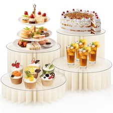 Homode Buffet Risers 4PCS Food Risers for Table, Acrylic Display Stands with