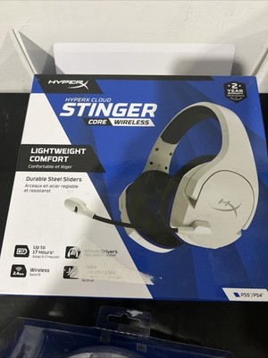 HyperX Cloud Stinger Core - Wireless Gaming Headset (White-Blue) - PS5-PS4 + USB