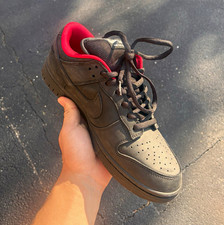 Nike SB Dunk Low Pro Men s Black/Red Leather ...