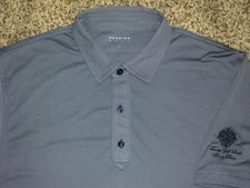 Men's DUNNING GOLF Polo L CHAMBRAY BLUE w/DUNNING & TRUMP Golf Links FERRY POINT