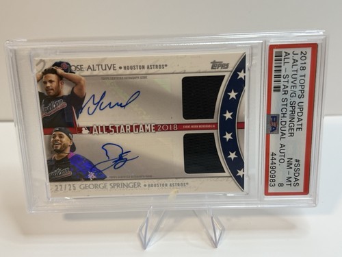 2018 Topps All Star Dual Auto Jose Altuve George Springer #/25 Psa 8 Pop 1!!