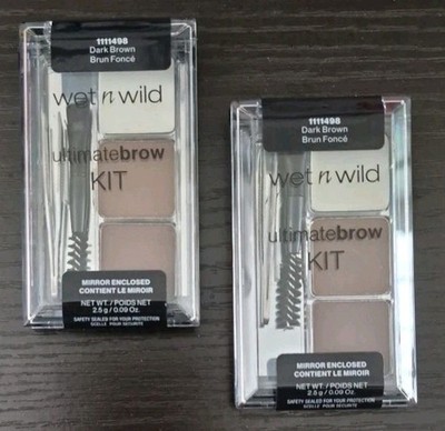 2 wet n wild Ultimate Brow Kit, Dark Brown, NEW AND SEALED 