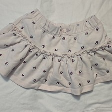 Tommy Hilfiger Girls White Logo Print Skort Bow Ruffle Elastic Waist 18M