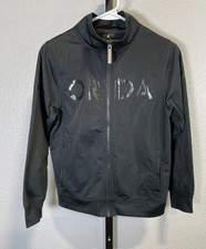 Nike Air Jordan Spell Out Full Zip Black Jacket Lightweight Kids Sz M 10-12Yrs 