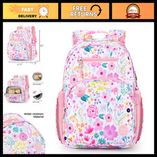 Girls Backpack 5-8 Kids Floral Bookbag for Kindergarten Elementary School