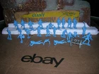 MARX UNION 54MM 25 TOY SOLDIERS VINTAGE 1950s ACW BLUE & GREY PLAYSET CANNON