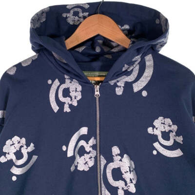 【Denim Tears】 Bstroy Tearsジップアップフーディー ※送関込 DENIM TEARS 24AW Bstroy Zip Hoodie Up Sweat Blue Size XL