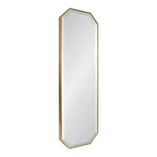 Kate and Laurel Rhodes Modern Full Length Framed Octagon Wall Mirror 16 x48 Gold