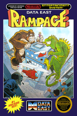 Rampage BOX ART Original Nintendo NES Premium POSTER MADE IN USA