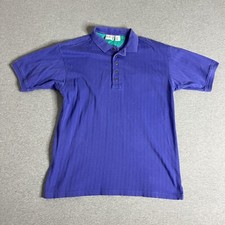 Cotton Traders Mens Purple Cotton Polo Size Large Collared Button NTC10
